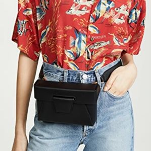 NWT Yuzefi Black Leather Lola Belt Bag